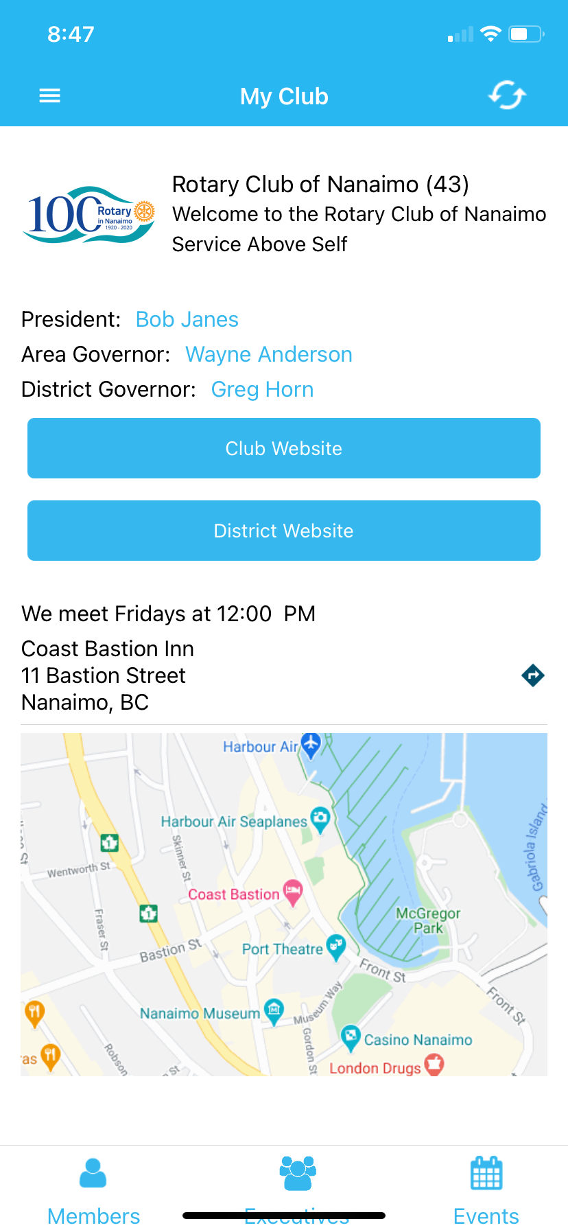 ClubRunner App Rotary Club of Nanaimo